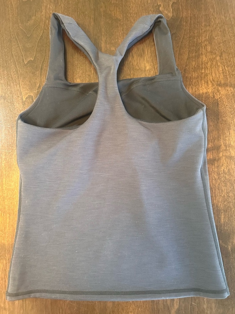 Sweaty Betty Grey & Black Racerback Athletic Tank Top shelf bra S Like New - Picture 2 of 3
